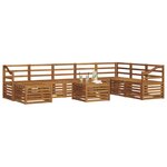 vidaXL Ensemble de canapés d'extérieur 9 Pièces Naturel