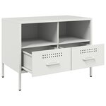 vidaXL Meuble TV blanc 68x39x50 5 cm acier