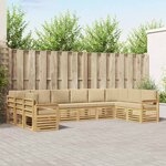 vidaXL Ensemble de canapés d'extérieur 7 Pièces Blanc et Beige