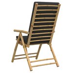 vidaXL Chaises inclinables de jardin pliantes lot de 4 coussins bambou