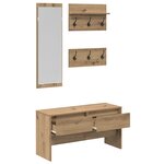 vidaXL Set de meubles de couloir 4 pièces en bois d'artisan chêne
