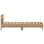 vidaXL Cadre de lit en chêne handmade de   90 x 190 cm  fait en bois d'ingénierie.