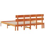 vidaXL Cadre de lit Marron 200 x 200 cm Bois de pin massif