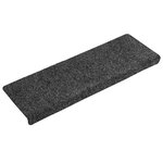 vidaXL Tapis d'escalier autocollants  30 pièces  65 x 21 x 4 cm  gris  bord rectangulaire