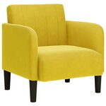 vidaXL Fauteuil avec accoudoirs jaune 54 cm velours