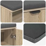 vidaXL Banc d'entrée avec coussin Uni Chêne Sonoma 100 x 38 x 46 cm