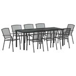vidaXL Ensemble de salle à manger pour jardin 9 Pièces Anthracite