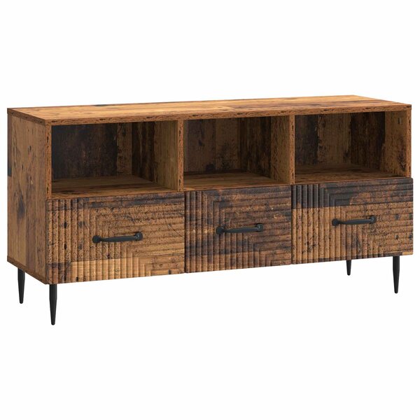 vidaXL Meuble TV Bois ancien 102 x 34 5 x 50 cm Bois d'ingénierie