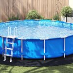 vidaXL Tapis de piscine Noir Ø 610 cm Tissu non tissé