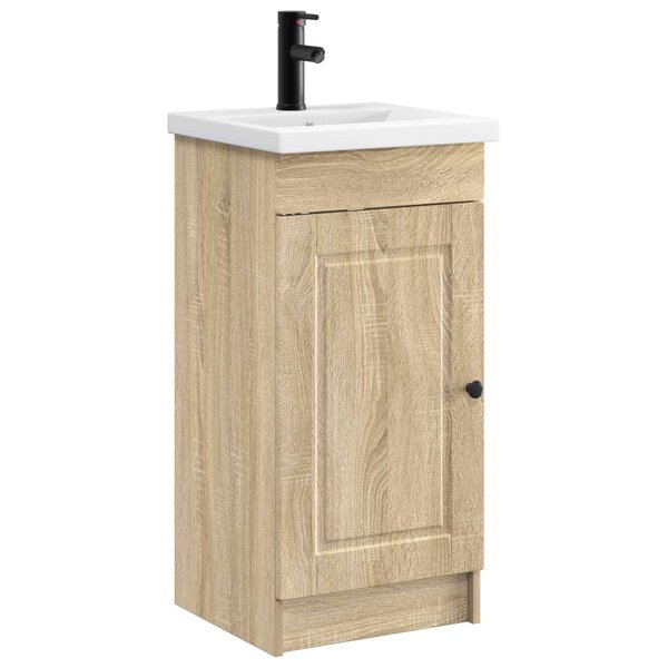 vidaXL Meuble de salle de bain avec évier Chêne Sonoma