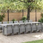 Ensemble de repas de jardin de 15 pièces vidaXL Gris clair Poly Rattan