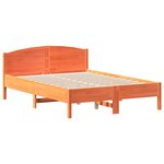 vidaXL Cadre de lit sans matelas cire marron 135x190cm bois pin massif
