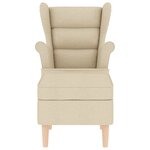 vidaXL Fauteuil avec repose-pied Crème Tissu