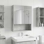 vidaXL Armoire Miroir de Salle de Bain Gris béton 50 x 14 5 x 70 cm