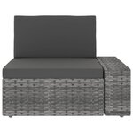 vidaXL Salon de jardin 8 Pièces avec coussins Gris Résine tressée