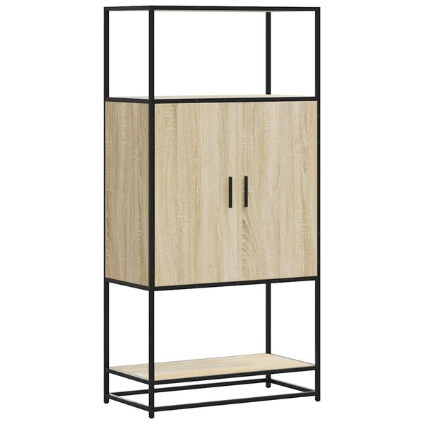vidaXL Buffet haut chêne sonoma 68x35x139 cm bois d'ingénierie métal