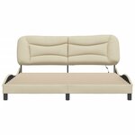 vidaXL Cadre de lit avec LED sans matelas Hvar crème 180x200 cm tissu