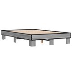 vidaXL Cadre de lit sonoma gris 135x190 cm bois d'ingénierie et métal