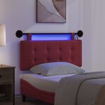vidaXL Tête de lit suspendue Avec lumière LED Bordeaux Simili cuir