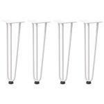 vidaXL Pieds en épingle à cheveux pour table basse 4 pièces Blanc 42 cm Acier massif