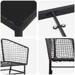 vidaXL Ensemble de salle à manger pour jardin 5 Pièces Noir polyrotin
