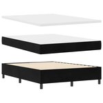 vidaXL Lit à ressort LED avec matelas Noir 140 x 190 cm tissu