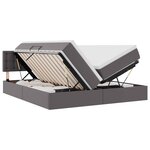 vidaXL Lit avec rangement et LED Gris 200 x 200 cm Cuir synthétique
