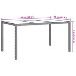 vidaXL Table de repas de jardin noire 150x90x75 cm Poly Rattan