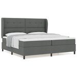 vidaXL Lit à ressorts avec matelas Gris foncé 200 x 200 cm tissu