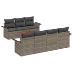 vidaXL Ensemble de canapé de jardin 8 Pièces Gris Poly rotin