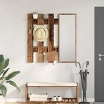 vidaXL Porte-manteau mural Montage mural Bois ancien 100 x 10 x 100 cm