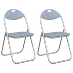 vidaXL Chaise pliante 2 Pièces Gris 48 x 43 5 x 81 cm Simili cuir