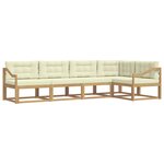 vidaXL Ensemble de canapés d'extérieur 4 pc Blanc et crème Polyester