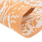 vidaXL Tapis d'extérieur orange et blanc Ø120 cm PP