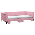 vidaXL Lit de jour avec lit gigogne et matelas rose 80x200 cm velours
