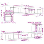 vidaXL Unités murales TV avec LED 8 Pièces blanc bois d'ingénierie