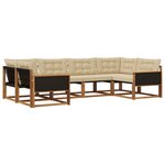 vidaXL Ensemble de canapés d'extérieur 6 pc Naturel et Beige