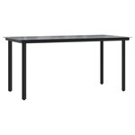 vidaXL Ensemble à manger de jardin coussins 7Pièces Noir Résine tressée
