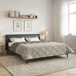 vidaXL Duvet complet toute l'année Matelassé Gris clair 220 x 260 cm