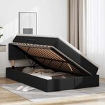vidaXL Lit avec rangement et LED Noir 120 x 200 cm Cuir synthétique