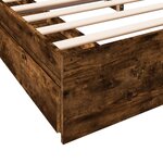 vidaXL Cadre de lit avec tiroirs sans matelas chêne fumé 200x200 cm