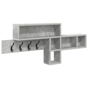vidaXL Porte-manteau mural avec étagère Gris béton 100 x 12 x 43 5 cm