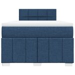vidaXL Sommier à lattes de lit avec matelas Bleu 120x200 cm Tissu