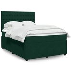 vidaXL Sommier à lattes de lit et matelas Vert foncé 140x190cm Velours