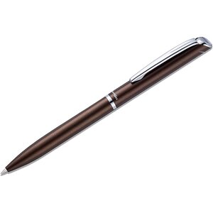 Coffret roller encre gel rétractable bl2007  corps fin métal marron  encre noire pentel