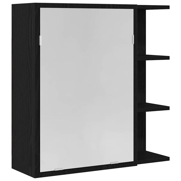 vidaXL Armoire Miroir de Salle de Bain Chêne noir 62 5 x 20 5 x 64 cm