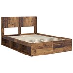 vidaXL Cadre de lit avec rangement et tête de lit Bois ancien
