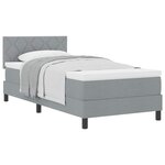 vidaXL Lit à ressorts avec tête de lit Gris clair 90 x 200 cm tissu