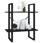 vidaXL Bibliothèque à 2 niveaux Noir 60x30x70 cm bois d'ingénierie