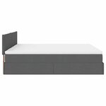 VidaXL Cadre de lit ottoman avec matelas gris foncé 180x200cm tissu